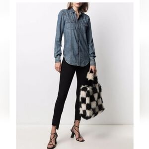 FRAME Le Skinny De Jeanne Raw Hem Black Jeans